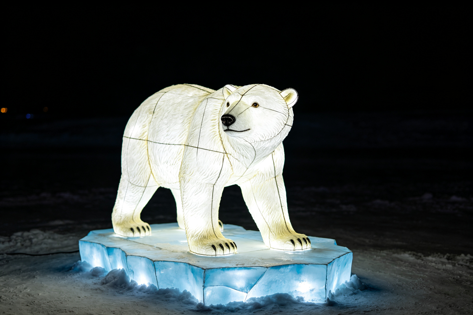 Polar Bear Lantern Display (ZD-007) - Animal Lanterns by Zedong, dimensions 520x140x240cm