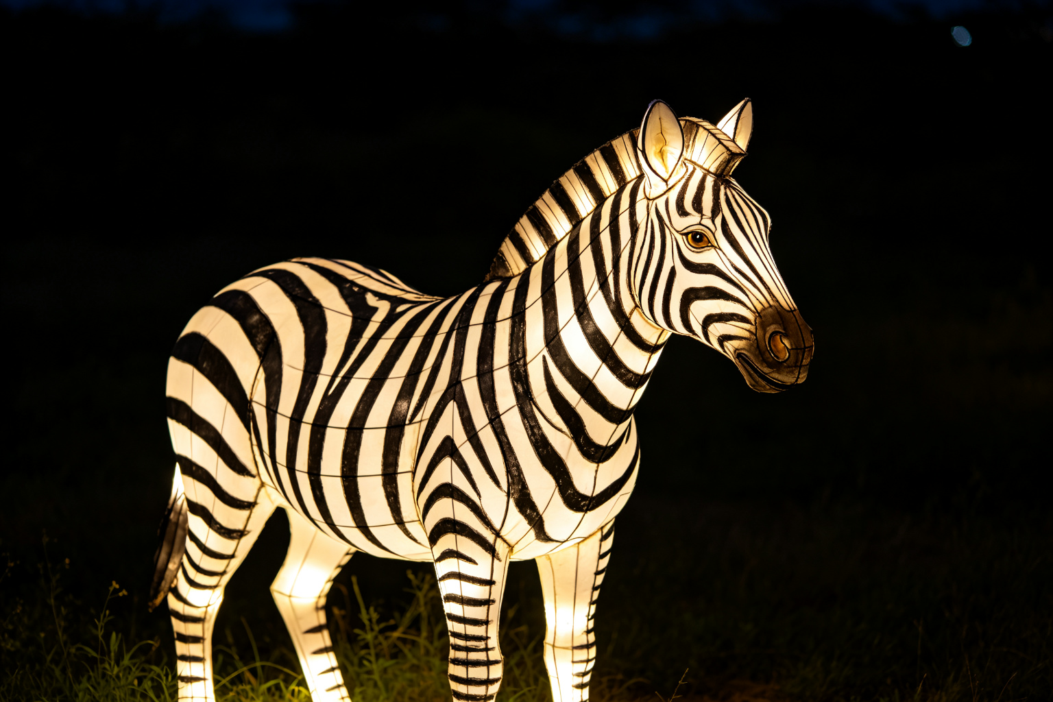 Zebra Lantern Display (ZD-011) - Animal Lanterns by Zedong, dimensions 380x100x280cm