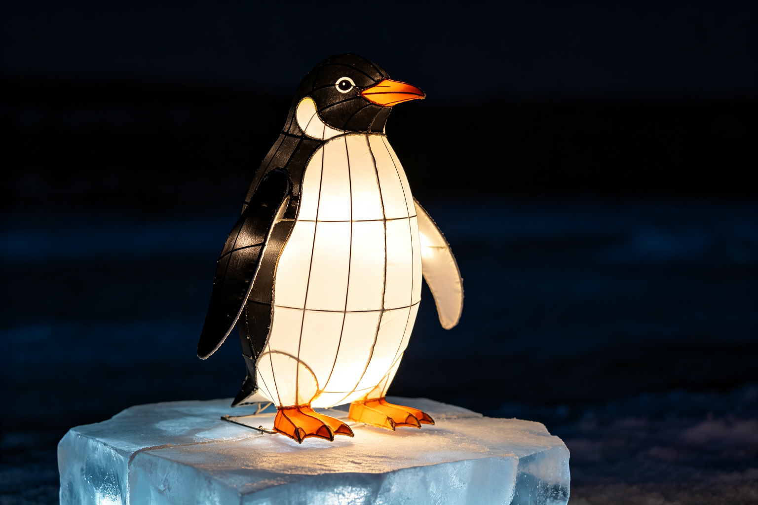 Penguin Lantern Display (ZD-020) - Animal Lanterns by Zedong, dimensions 180x120x250cm