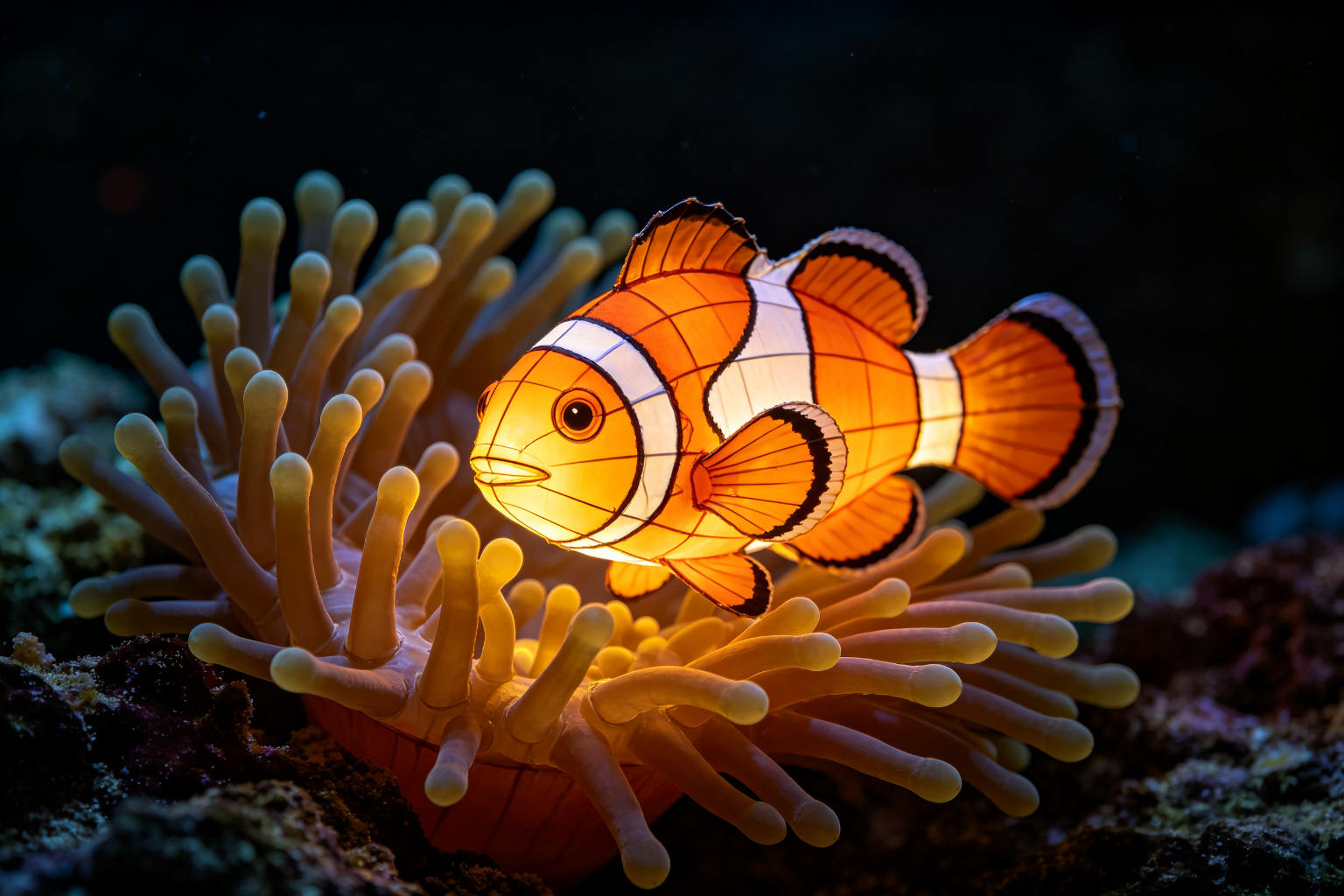Clownfish Lantern Display (ZD-045) - Animal Lanterns by Zedong, dimensions 150x80x120cm