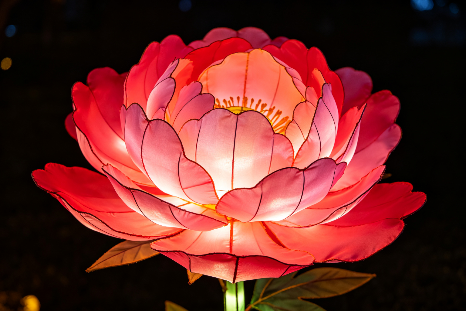 Peony Bloom Lantern Display (ZD-060) - Plant & Flower Lanterns by Zedong, dimensions 180x180x200cm