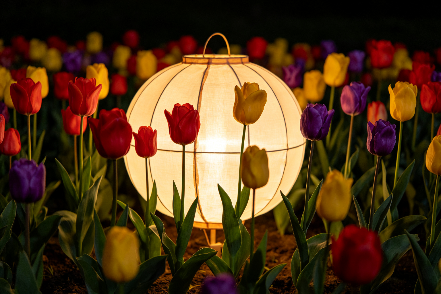 Tulip Display Lantern Display (ZD-064) - Plant & Flower Lanterns by Zedong, dimensions 150x150x180cm