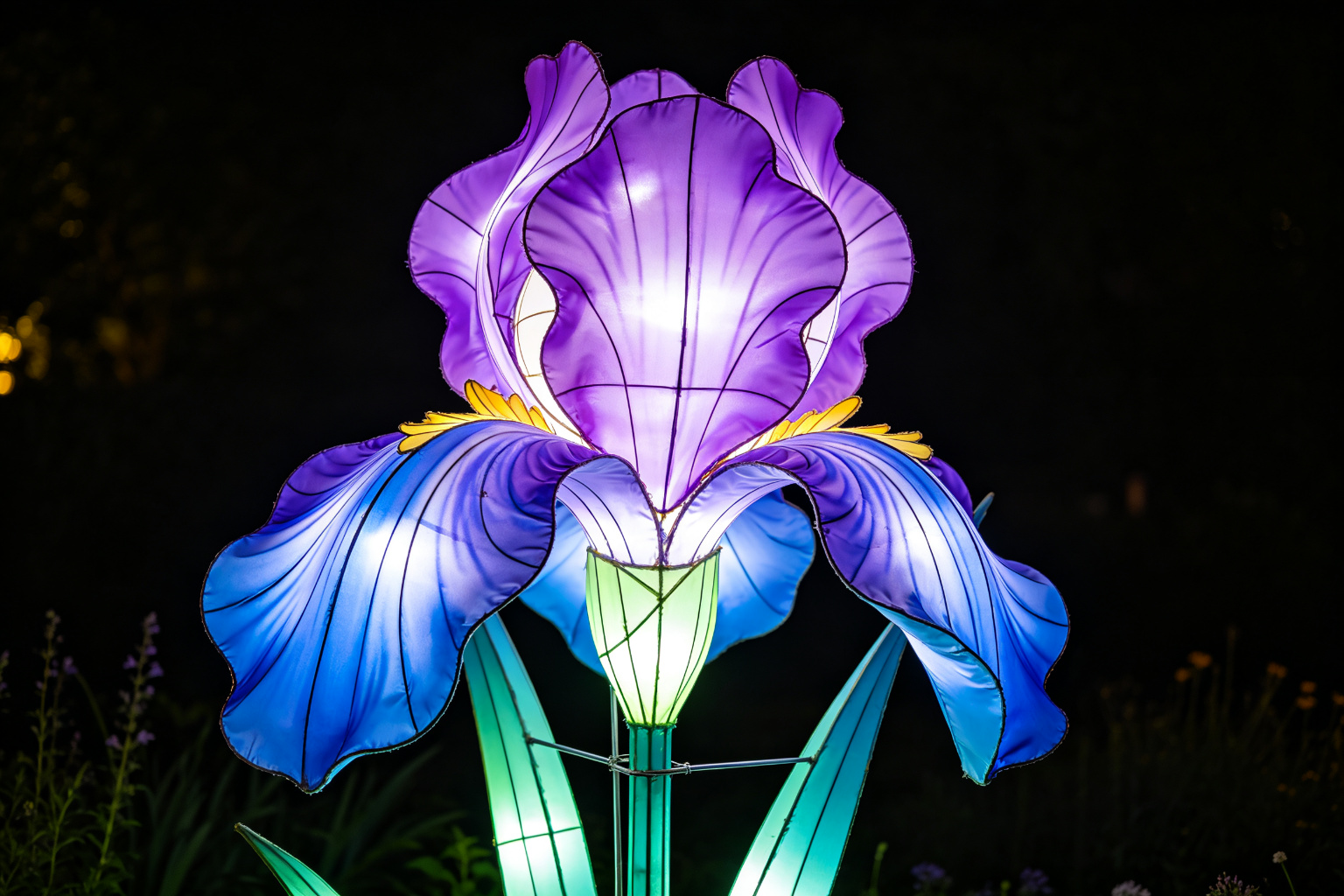 Iris Garden Lantern Display (ZD-076) - Plant & Flower Lanterns by Zedong, dimensions 150x120x180cm