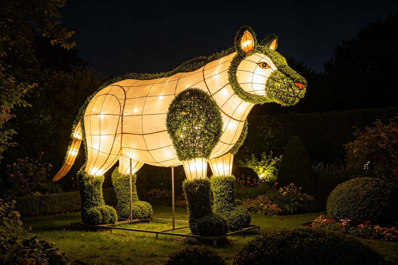 Topiary Animals Lantern Display (ZD-084) - Plant & Flower Lanterns by Zedong, dimensions 250x150x250cm