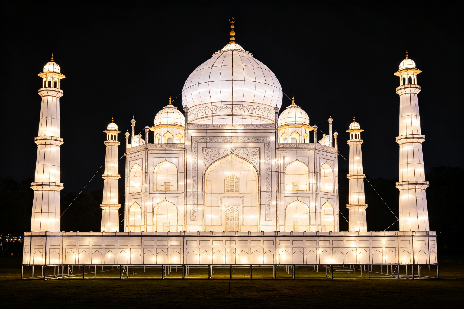 Taj Mahal Lantern Display (ZD-090) - World Landmark Lanterns by Zedong, dimensions 400x200x350cm