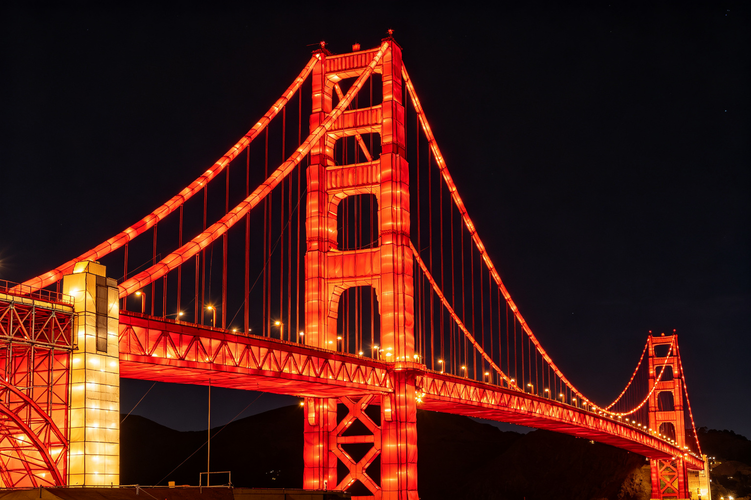 Golden Gate Bridge Lantern Display (ZD-103) - World Landmark Lanterns by Zedong, dimensions 600x100x200cm