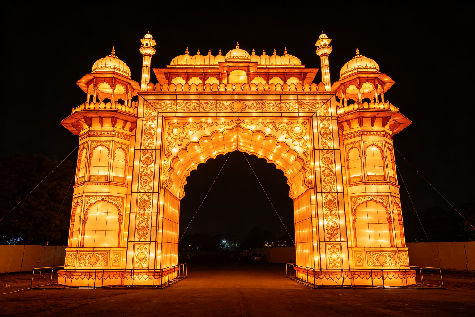 Taj Mahal Gate Lantern Display (ZD-108) - World Landmark Lanterns by Zedong, dimensions 250x100x300cm