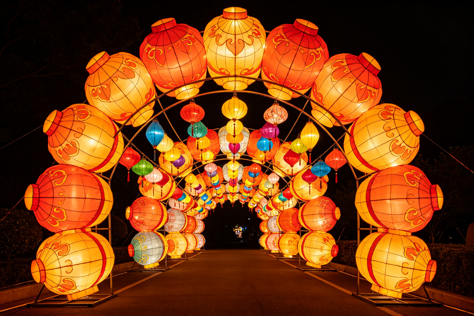 Lantern Tunnel (ZD-135) - Festival & Holiday Lanterns by Zedong, dimensions 500x200x300cm