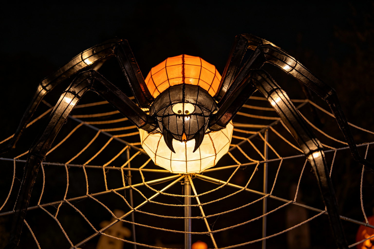 Halloween Spider Lantern Display (ZD-145) - Festival & Holiday Lanterns by Zedong, dimensions 300x300x150cm