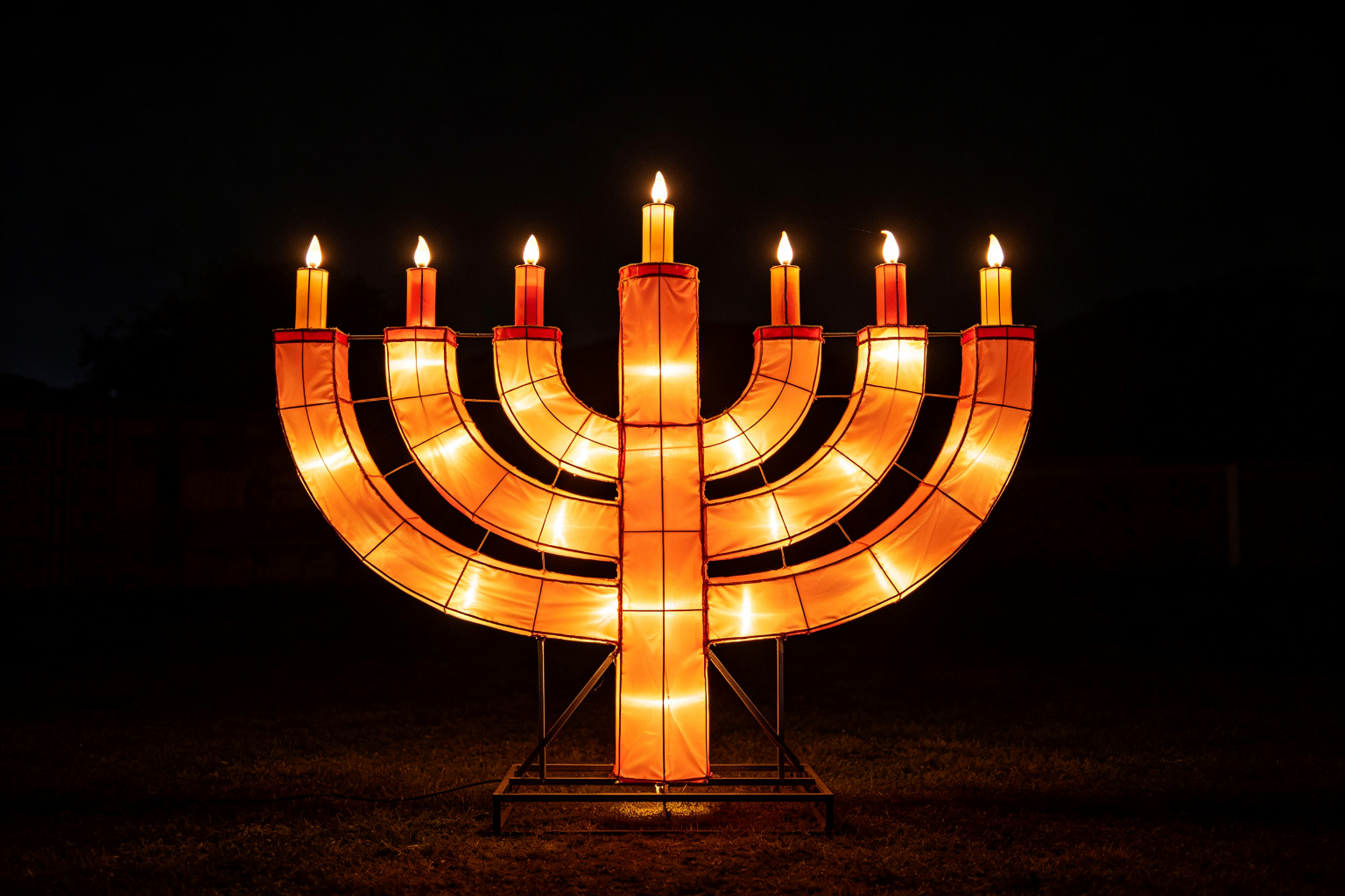 Kwanzaa Kinara Lantern Display (ZD-148) - Festival & Holiday Lanterns by Zedong, dimensions 200x100x200cm