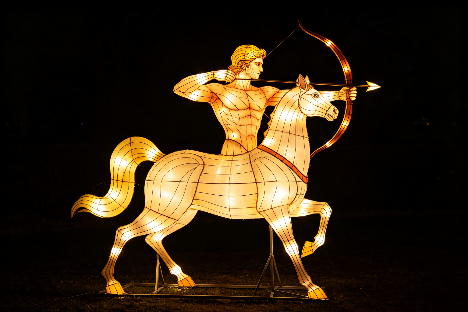 Centaur Lantern Display (ZD-158) - Mythology & Character Lanterns by Zedong, dimensions 350x120x300cm