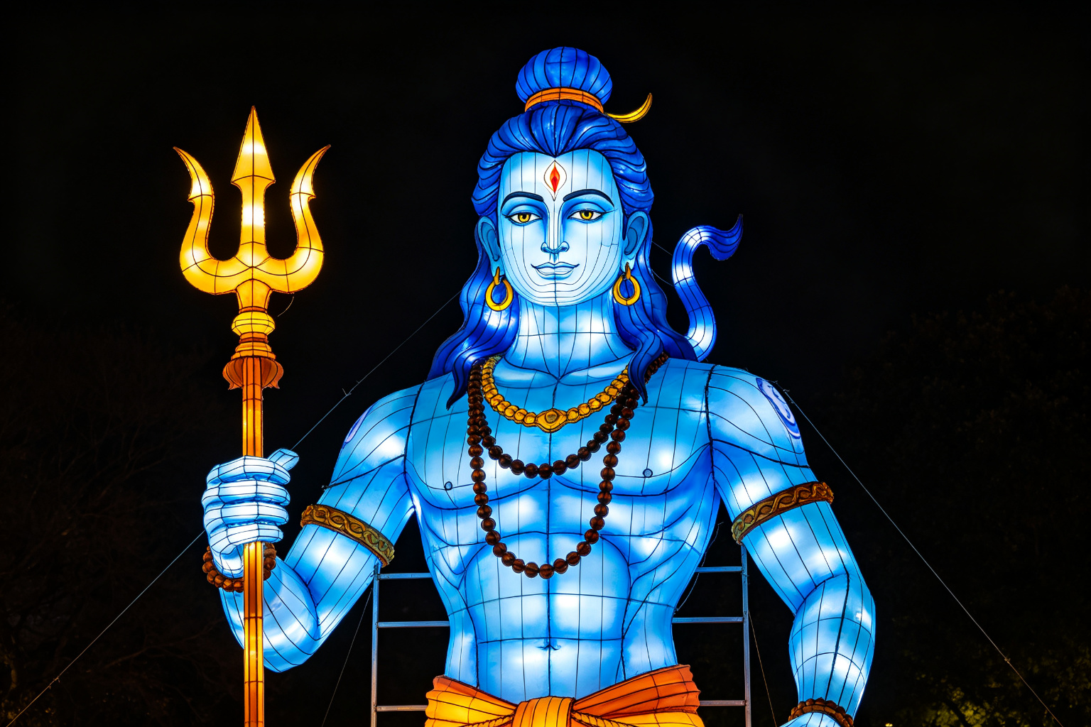 Hindu Shiva Lantern Display (ZD-167) - Mythology & Character Lanterns by Zedong, dimensions 280x180x350cm