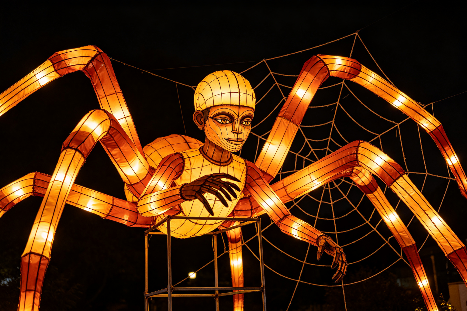 African Anansi Lantern Display (ZD-172) - Mythology & Character Lanterns by Zedong, dimensions 200x200x200cm