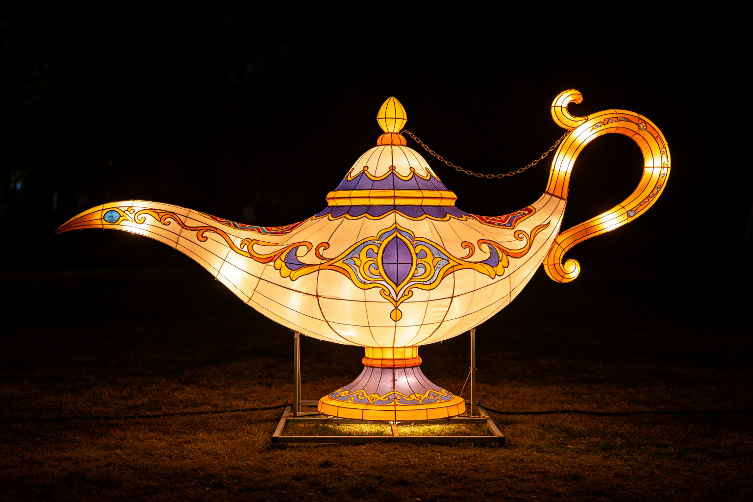 Aladdin and Genie Lantern Display (ZD-188) - Fairy Tale Lanterns by Zedong, dimensions 350x200x300cm