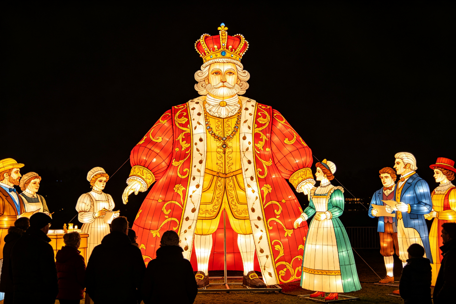 Emperor's New Clothes Lantern Display (ZD-196) - Fairy Tale Lanterns by Zedong, dimensions 300x150x350cm