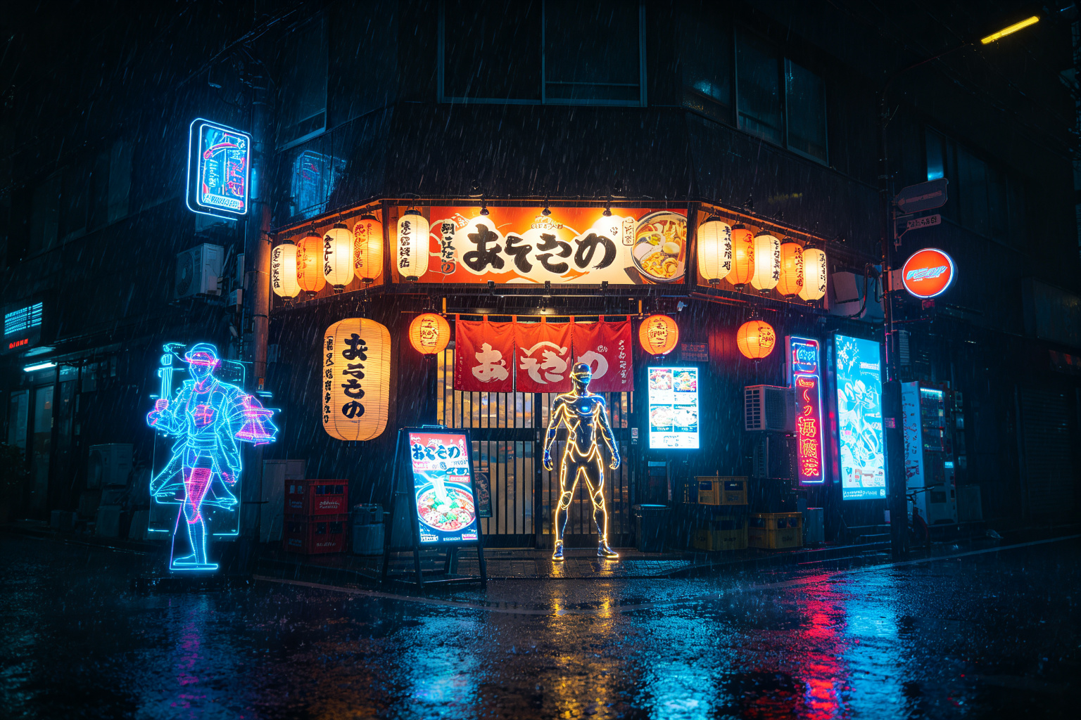 Cyberpunk Street Lantern Display (ZD-207) - Sci-Fi Lanterns by Zedong, dimensions 500x200x300cm