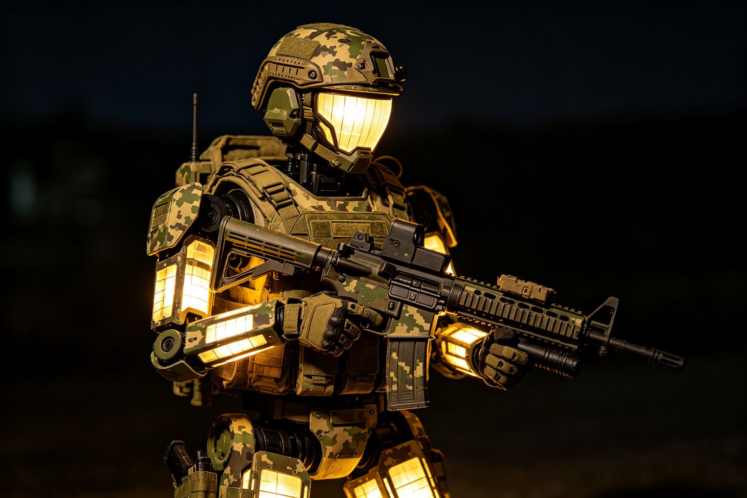 Robot Soldier Lantern Display (ZD-210) - Sci-Fi Lanterns by Zedong, dimensions 250x150x300cm