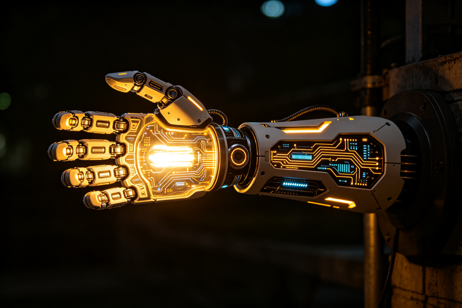Cybernetic Arm Lantern Display (ZD-220) - Sci-Fi Lanterns by Zedong, dimensions 150x100x300cm