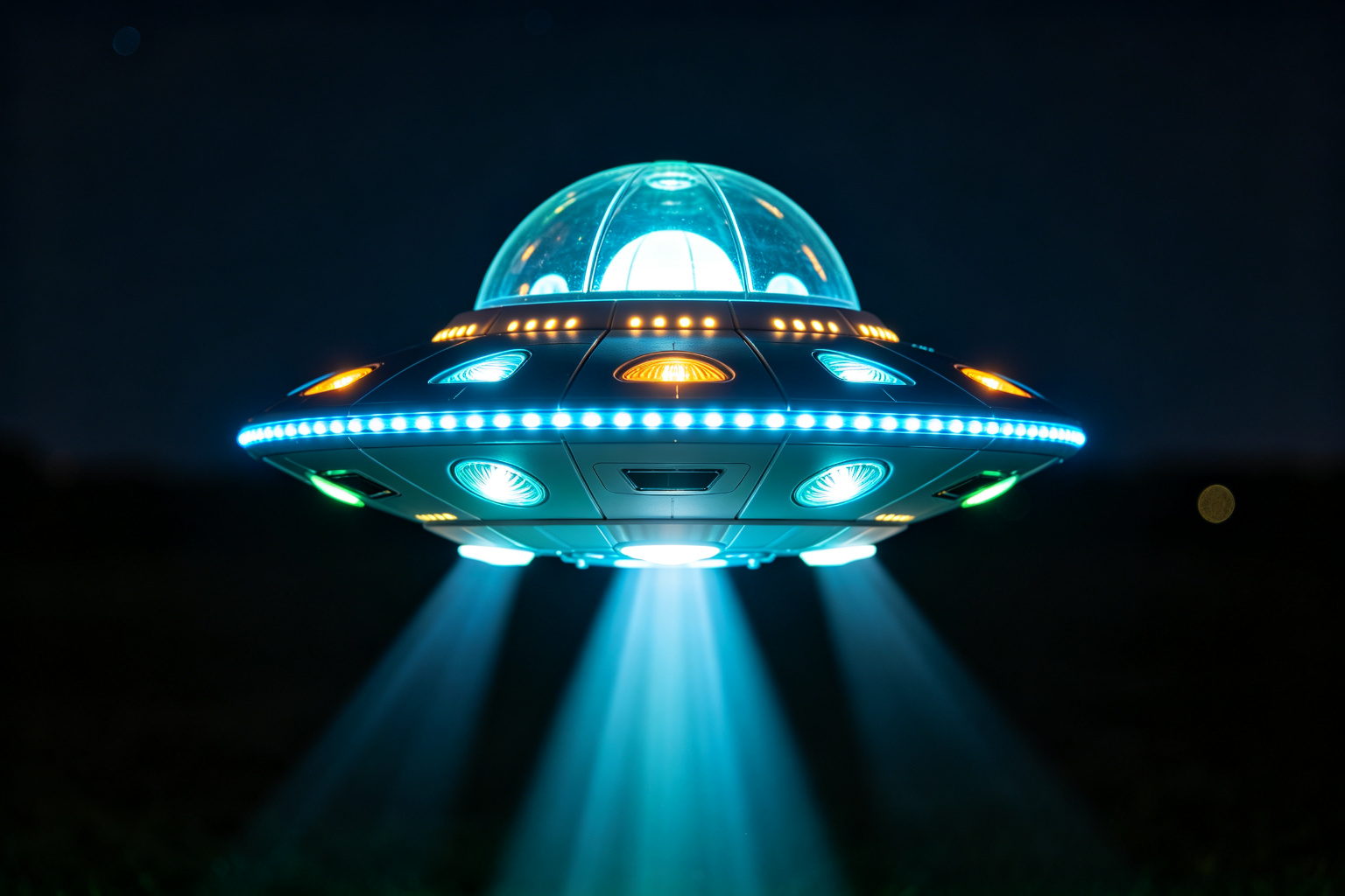 UFO Flying Saucer Lantern Display (ZD-229) - Space Lanterns by Zedong, dimensions 300x300x200cm