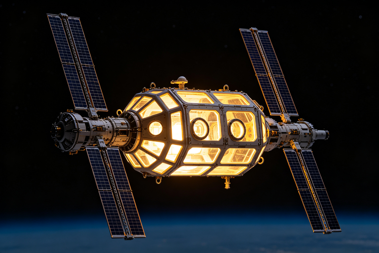 Space Station Lantern Display (ZD-230) - Space Lanterns by Zedong, dimensions 500x200x250cm