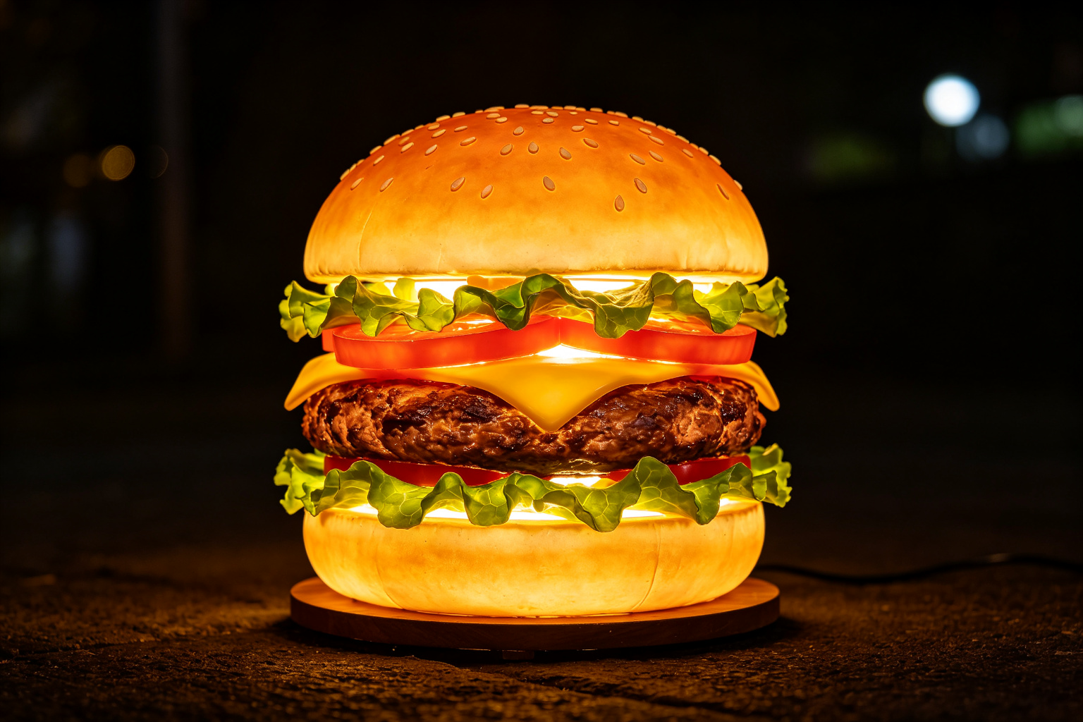 Hamburger Lantern Display (ZD-246) - Food & Fruit Lanterns by Zedong, dimensions 250x250x300cm