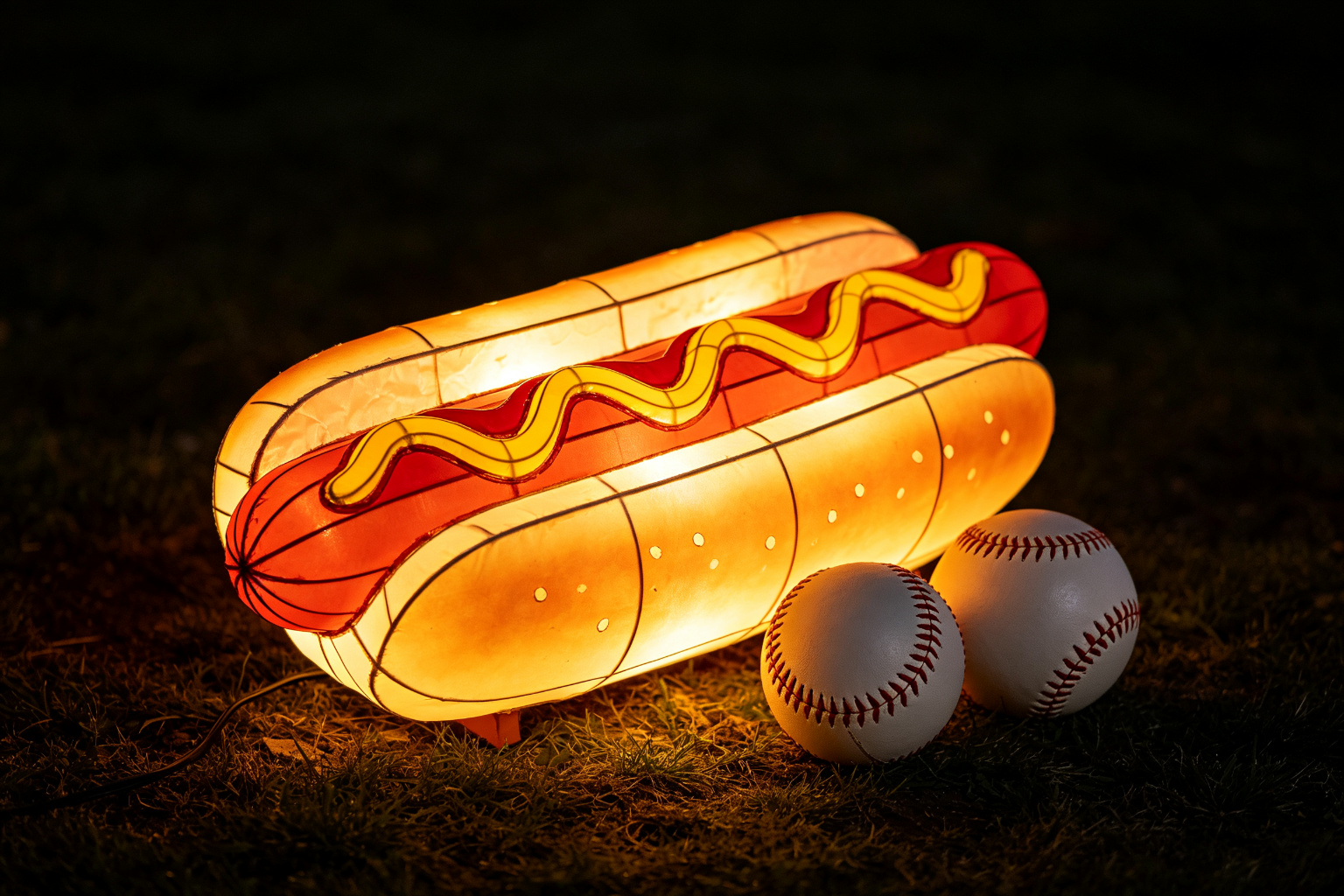 Hot Dog Lantern Display (ZD-252) - Food & Fruit Lanterns by Zedong, dimensions 300x100x150cm