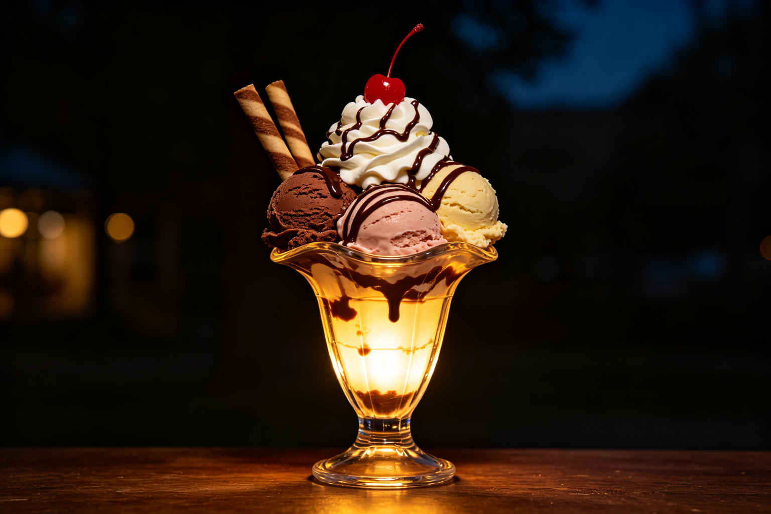 Ice Cream Sundae Lantern Display (ZD-259) - Food & Fruit Lanterns by Zedong, dimensions 250x250x300cm